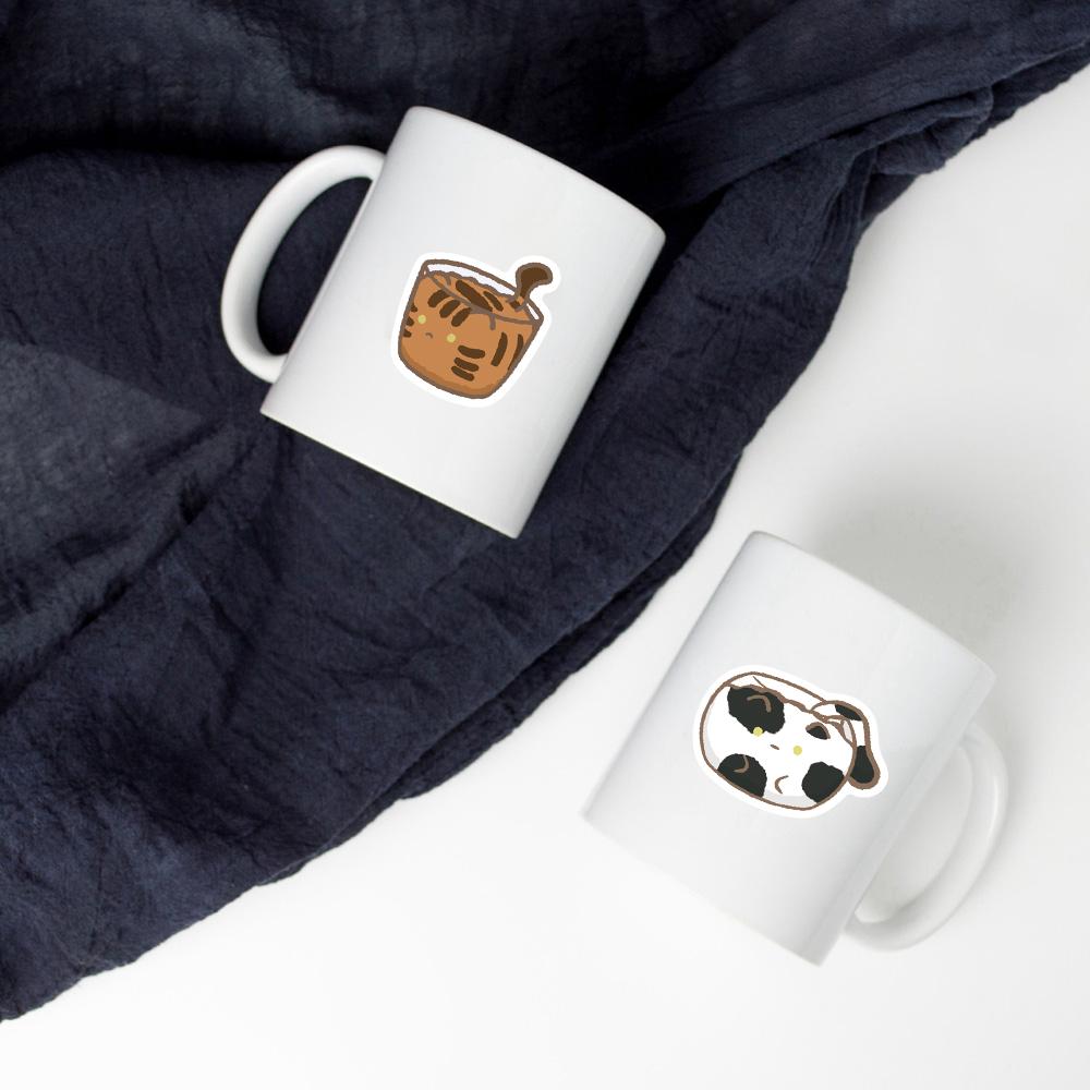 68PCS Kawaii Cartoon Liquid Cat Graffiti Stickers Waterproof Spider Bottle Skateboard Laptop Phone Luggage Guitar Cartoon Decal