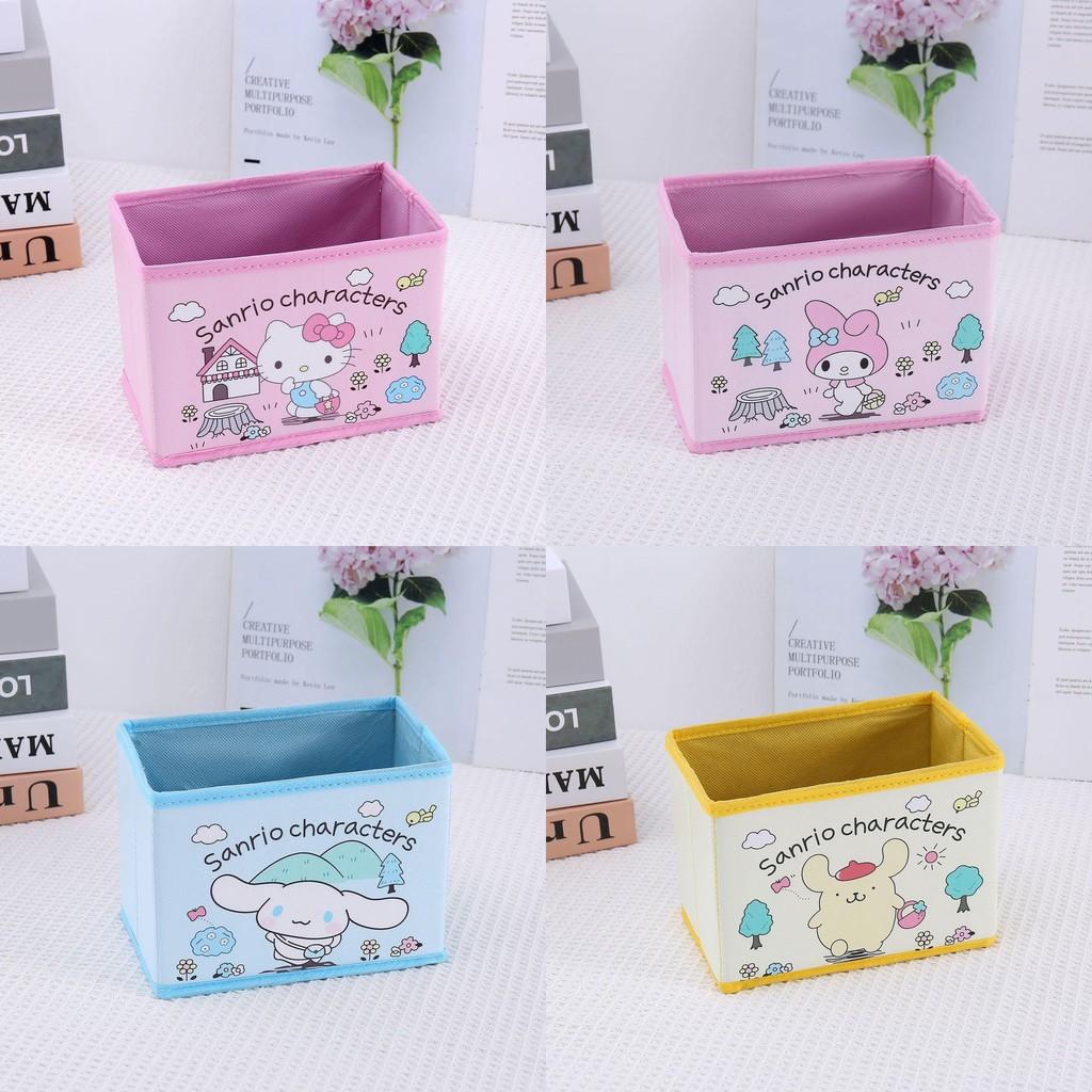 Hello Kitty Kuromi Cinnamoroll My Melody Pattern Foldable Desktopstorage Box For Office And Bedroom Decluttering