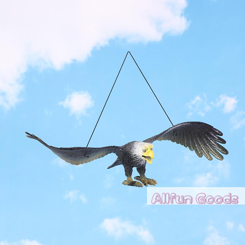 1 Pièce Figurine Aigle d'Extérieur Suspendue Répulsif Oiseaux Aigle en Plastique Ornement Aigle Oiseau Volant Vif Leurre Faucon Épouvantail de Jardin