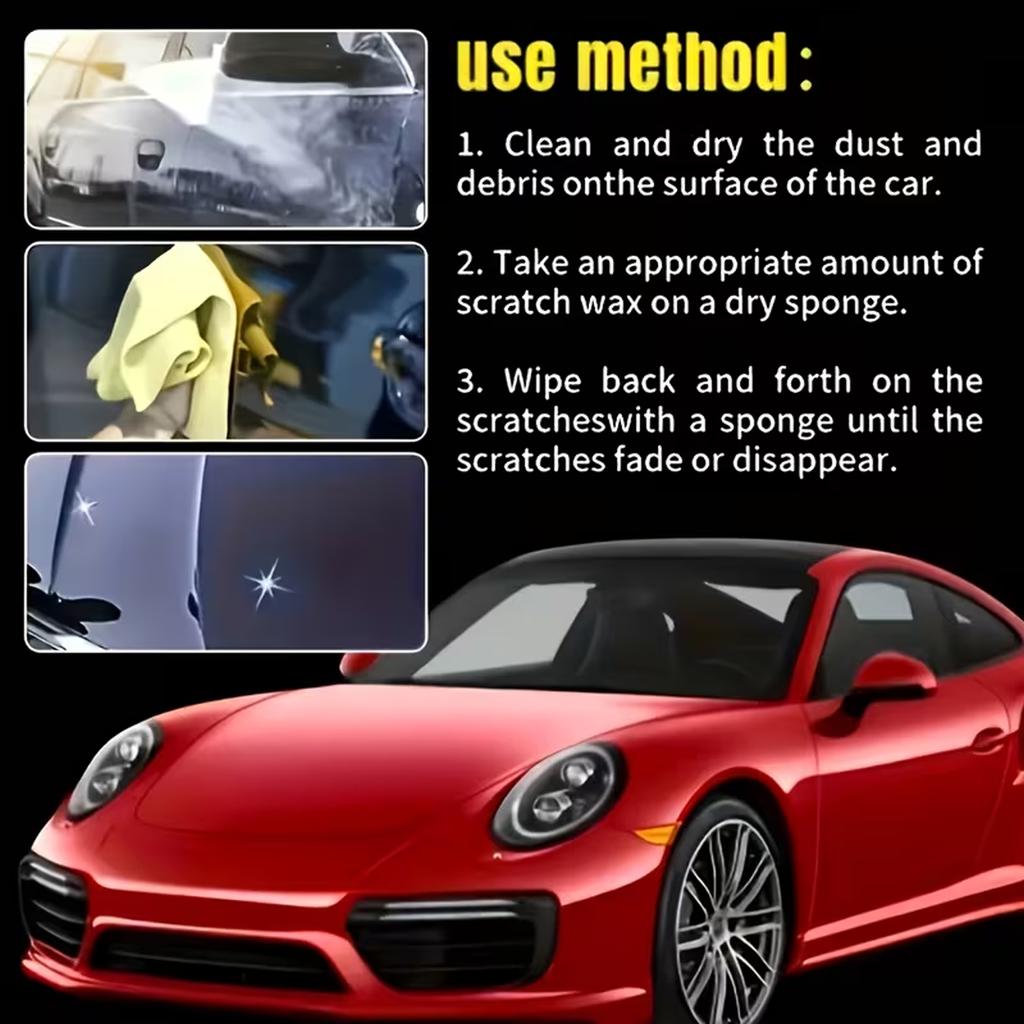 Car Scratch Remover Wax Quick Repair Polish for Light to Moderate Scratches Swirl Marks Paint Blemishes Gloss Restoration