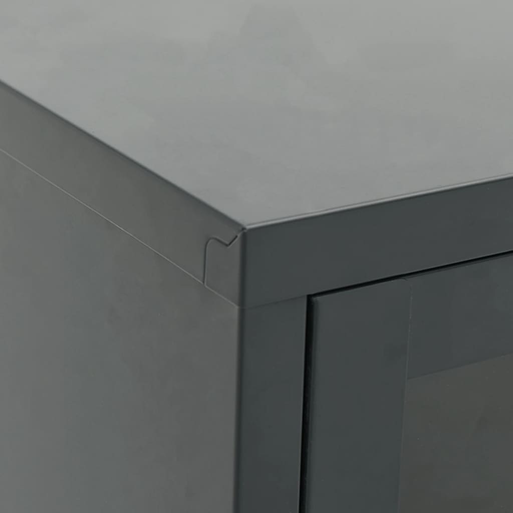TV Cabinet Anthracite 105 x 35 x 52 cm Steel and Glass