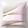 45x45 Simple Abstract Pink Line Leaf Printed Polyester Cushion Cover for Home Living Room Sofa Chair Decorative Pillowcase