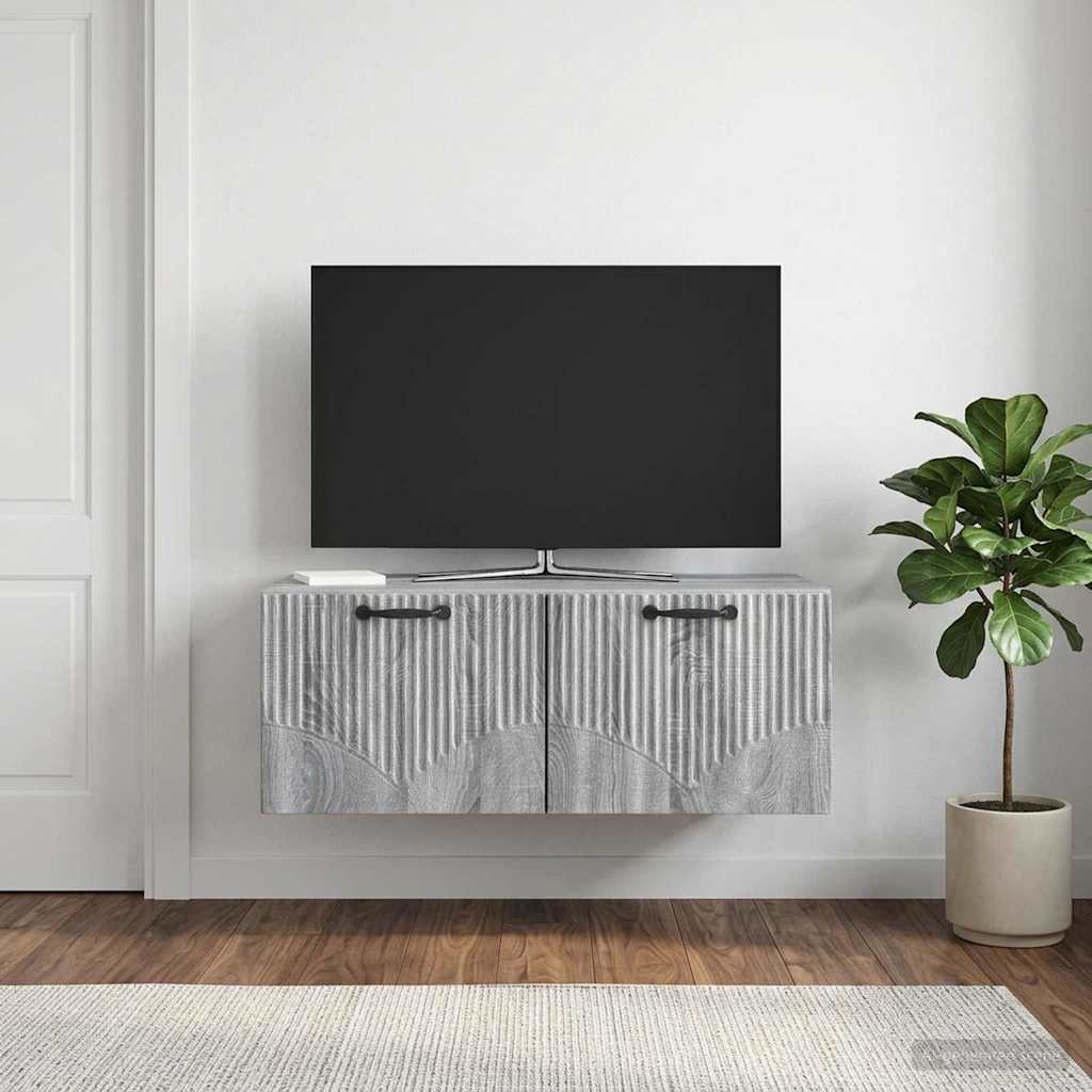 Wall Mounted TV Cabinet Grey Sonoma 78.5 x 41 x 30 cm