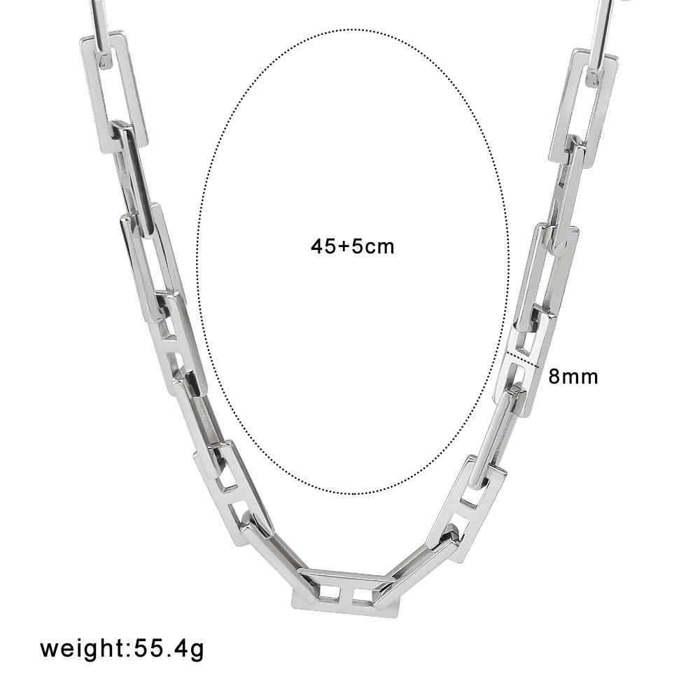 Conjunto de Pulseira e Colar de Corrente Feitos à Mão Banhado a Ouro 18K: Design Quadrado Espesso, Aço Inoxidável Polido.