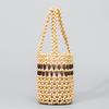 Borse Secchiello Casual Color Spiaggia con Perline Borse a Mano Estive Fatte a Mano con Perline di Legno Borse Tote Traforate per Donne Pochette da Signora