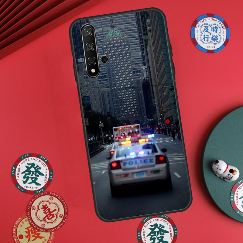 Police Car For Huawei Nova Y73 Y72 Y61 Y91 Y90 Y70 Y60 12s 12i 11i 8i 9 10 SE P60 Pro P30 P40 Lite Case
