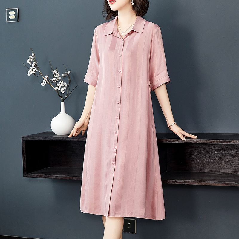 

Heavy Weight Cuprammonuium Loose Fashion Chubby Girl s Dress Pink 2XL