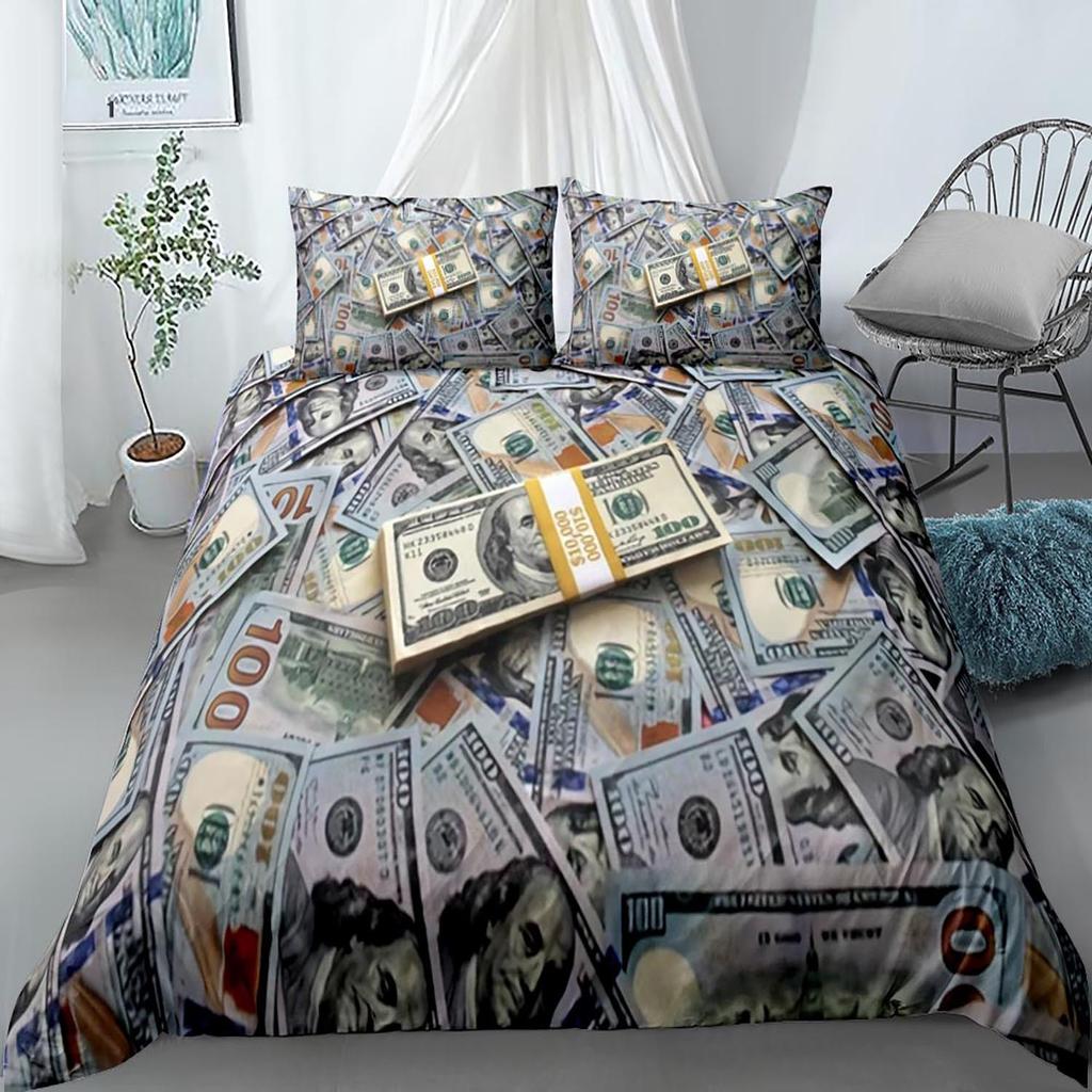 3D Home Textile Banknote Quilt Cover Digital Printing Three-Piece Digital Printing