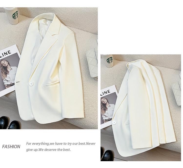 Women's High-End Street-Style White Suit Jacket - Spring/Autumn 2026 Temperament Goddess Casual Style