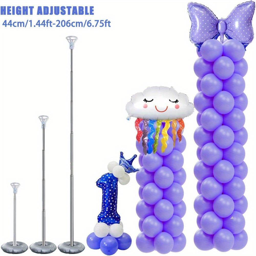 2sets Balloon Column Stand Kit 6.75ft Height Adjustable Balloon Arch Kit with 2 Ballon Garland Strip Metal Telescopic Pillar Balloon Stand Birthday
