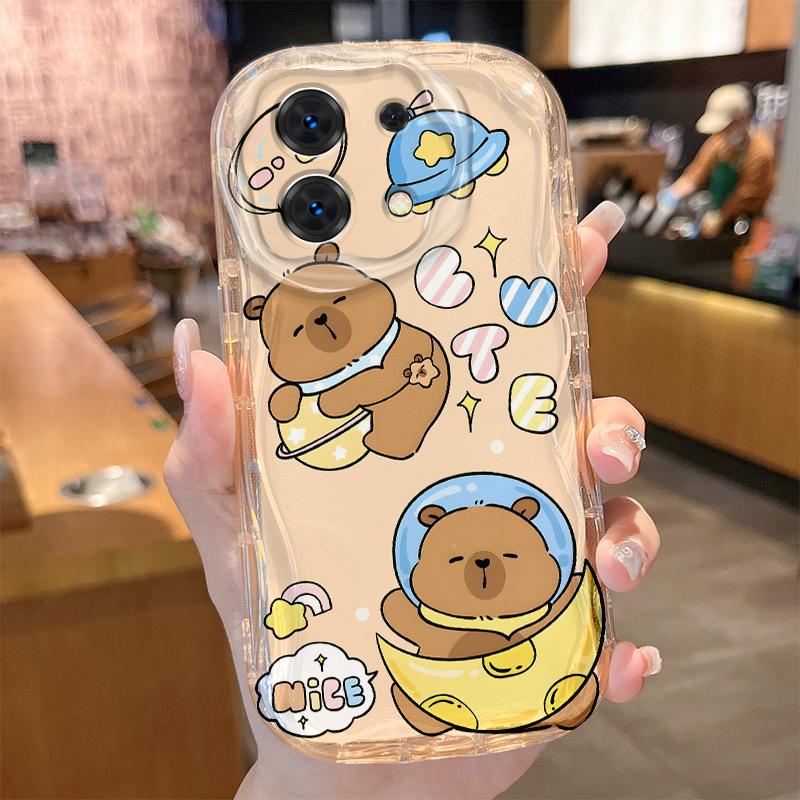 Cake Soda Cute Capybara Wave Case for Xiaomi Redmi Note 14 13 12 11 10 Pro Plus 5G 9 14C 13C 4G 12C 10C 10S Silicone Soft Cover