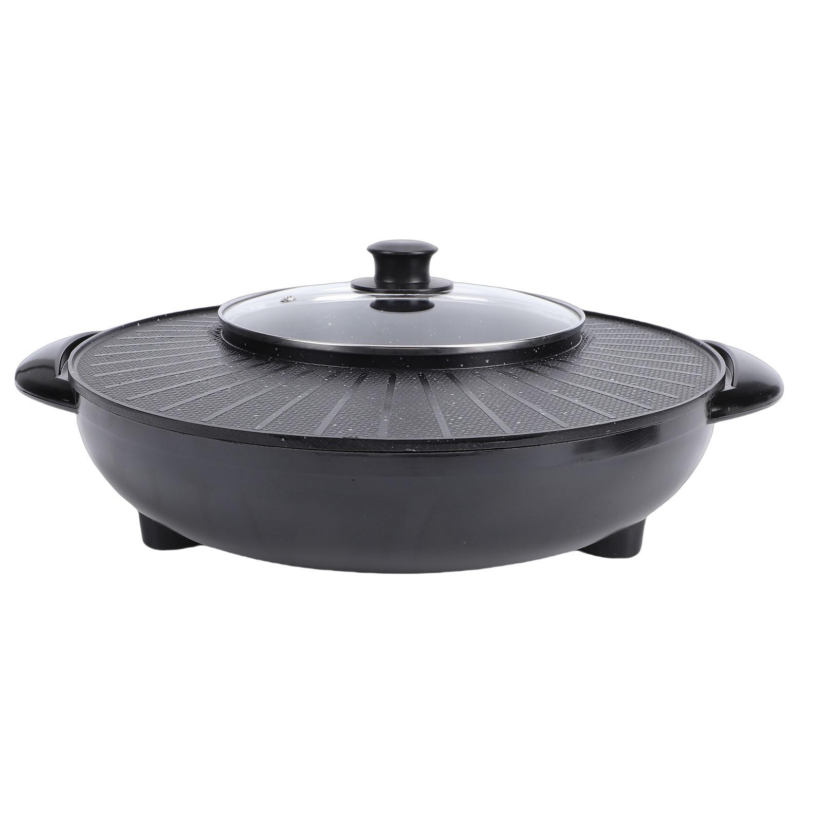 

Hot Pot Electric Grill Round Korean BBQ Grill Hotpot Electric Smokeless Grill for Home Family Party Gather US Plug 110V