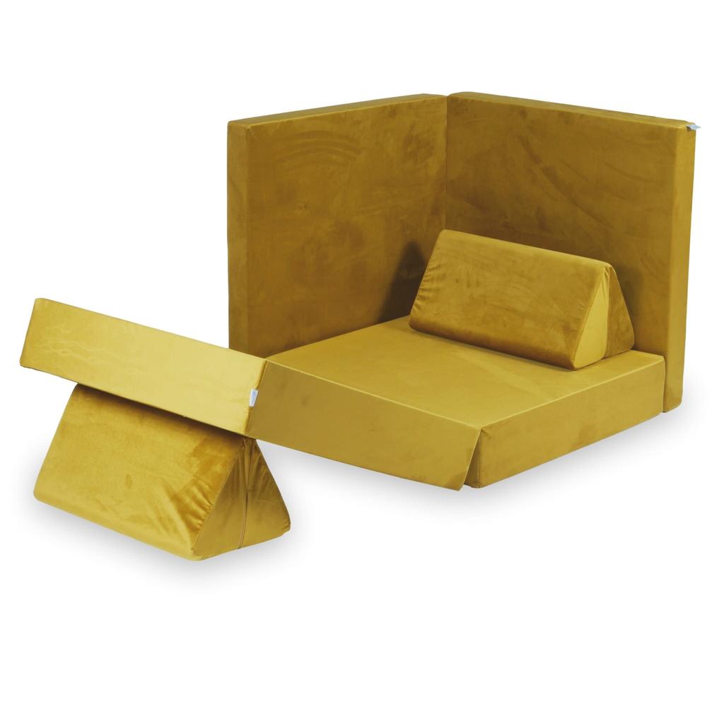 Montessori Comfort Velvet Gold Play Sofa