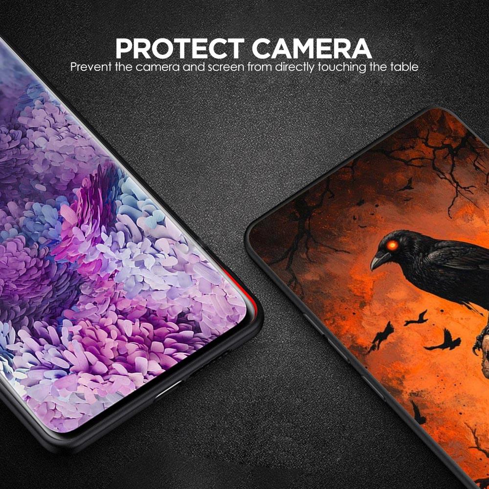 Raven Crow Skull Pattern Phone Case For Samsung Galaxy A17 A07 A55 A35 A25 A15 A05 A33 A31 A23 A21s A13 A41 A73 A53 A51 A71Cover