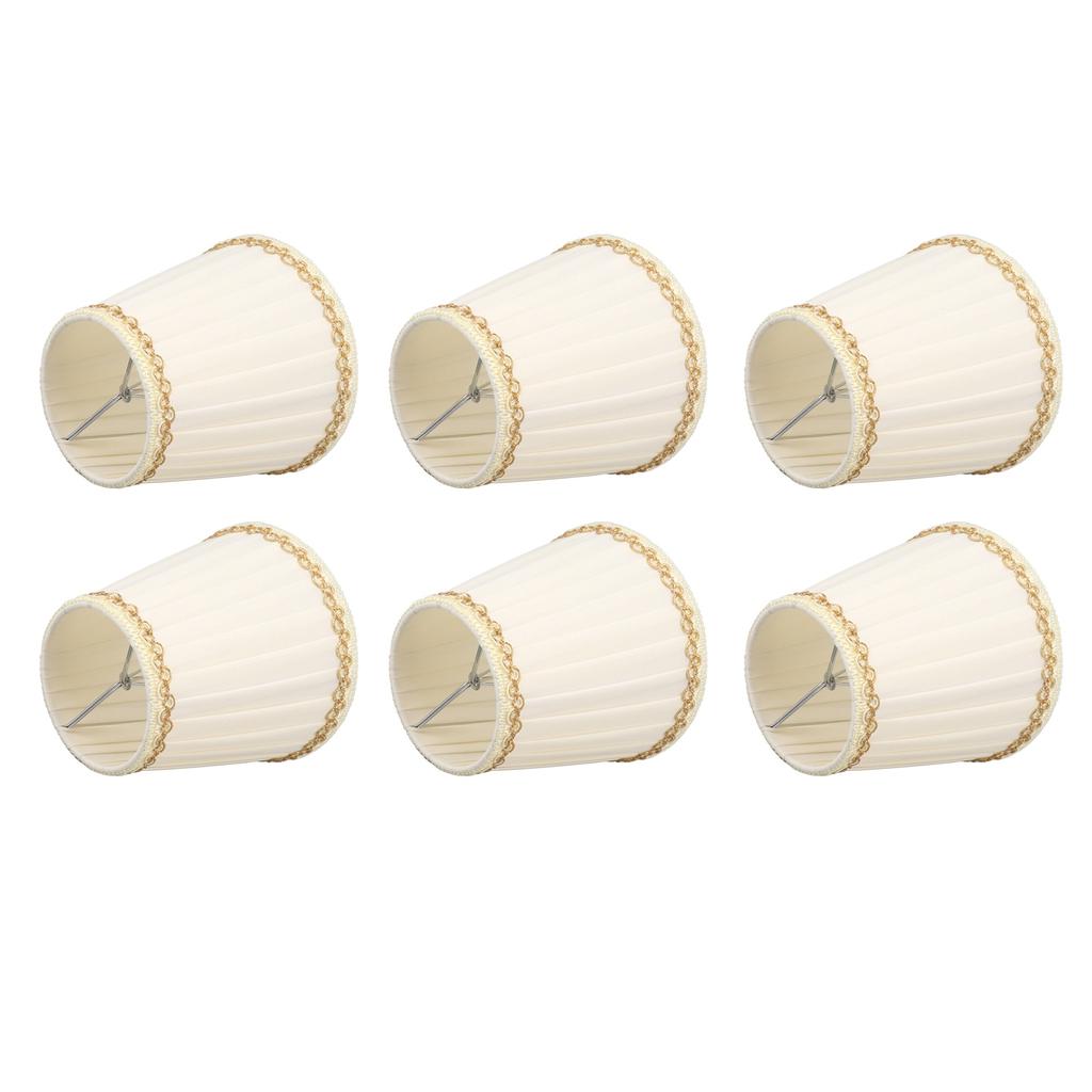 6PCS Set Small Lamp Shade Modern Style Cloth Clip On Bulb Chandelier Lamp Shade for Table Wall