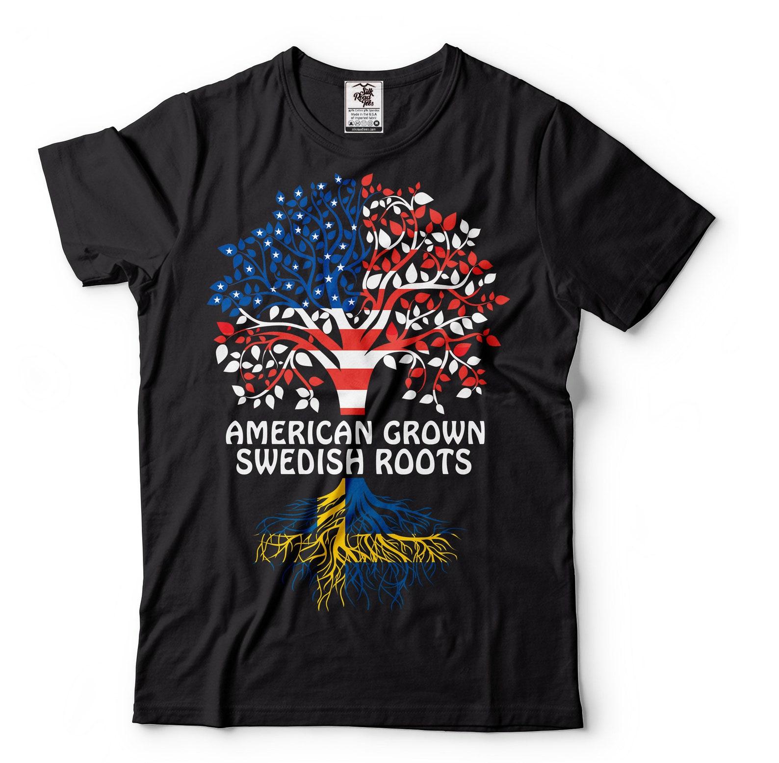 Swedish Roots Shirt: American Grown Sweden USA Flag Tee 2XL