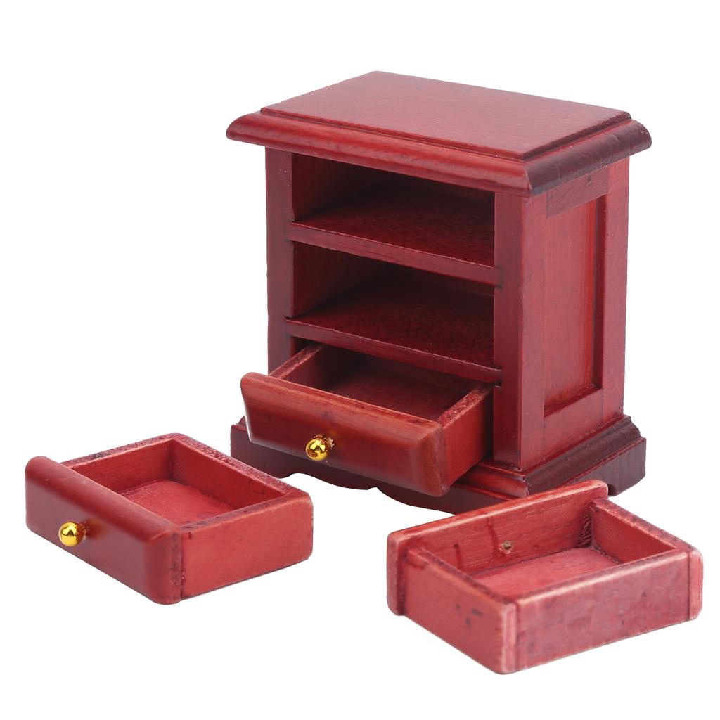 Dollhouse Bedside Table 1/12 Scale Wooden Night Stand Dolls House Furniture Kids Toys