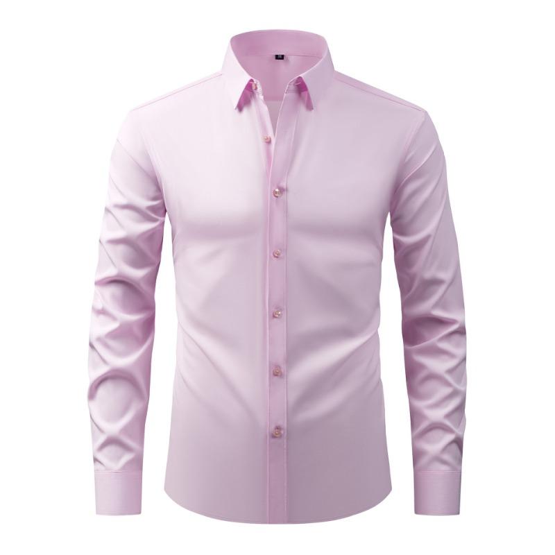 Lightweight Stretch Men's Shirt Long Sleeve Solid Color Fashionable Casual Business Cardigan