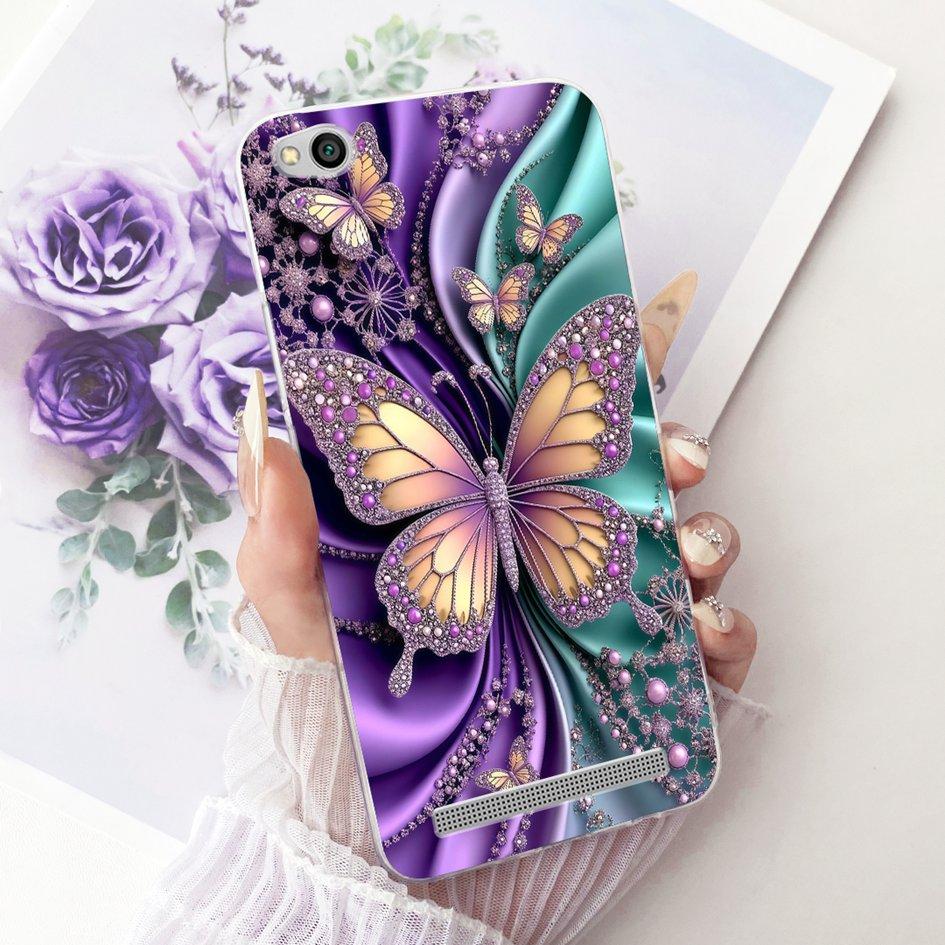 For Cover Xiaomi Redmi 4A 5A 4 4X Go Phone Case Popular Butterfly Flower Soft Slim Silicone Back Cover For Redmi4a Redmi4x Shell