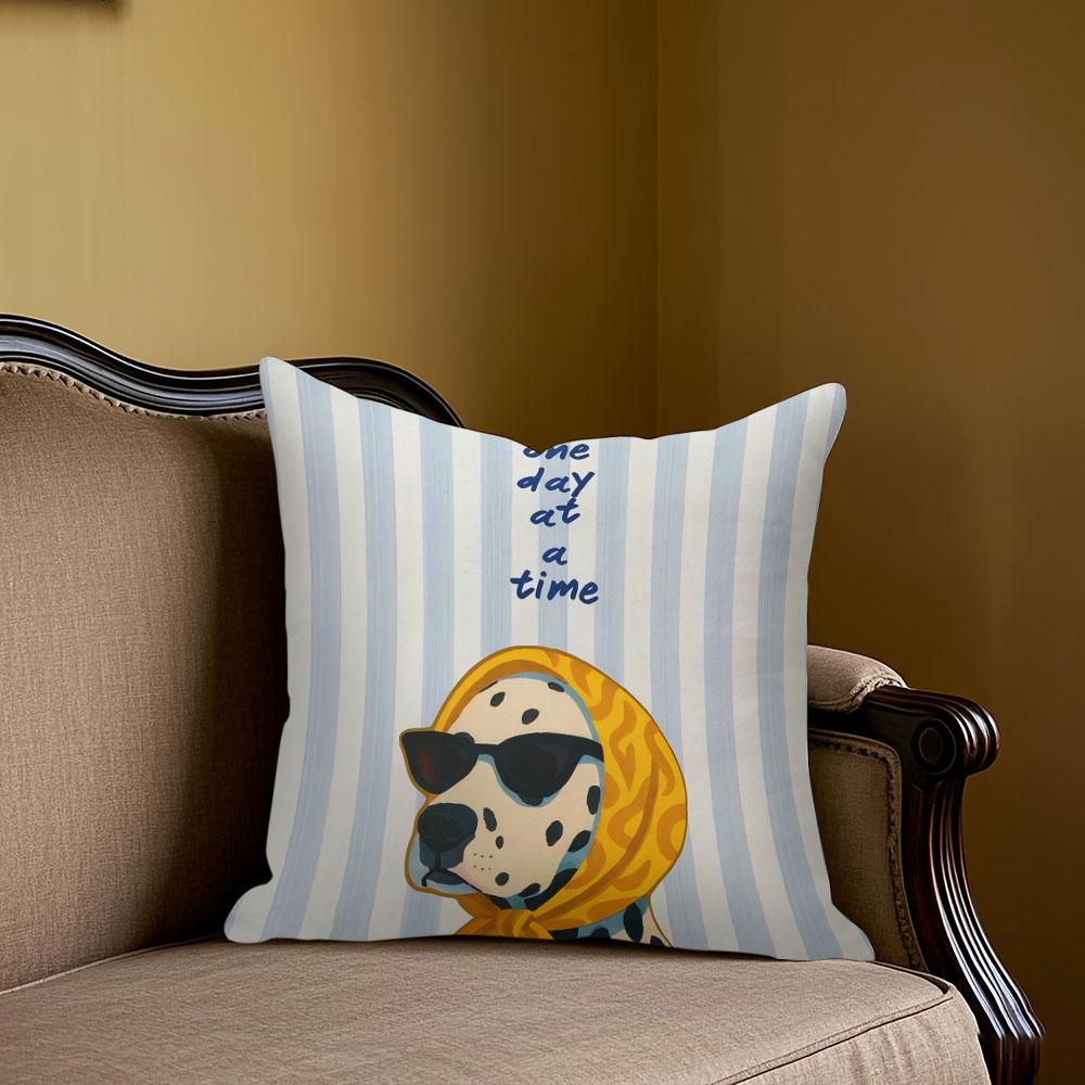 Cool Pup square Jacquard Pillow Cover for Sofa Office Waist Cushion Cover Home Decorative Pillowcase