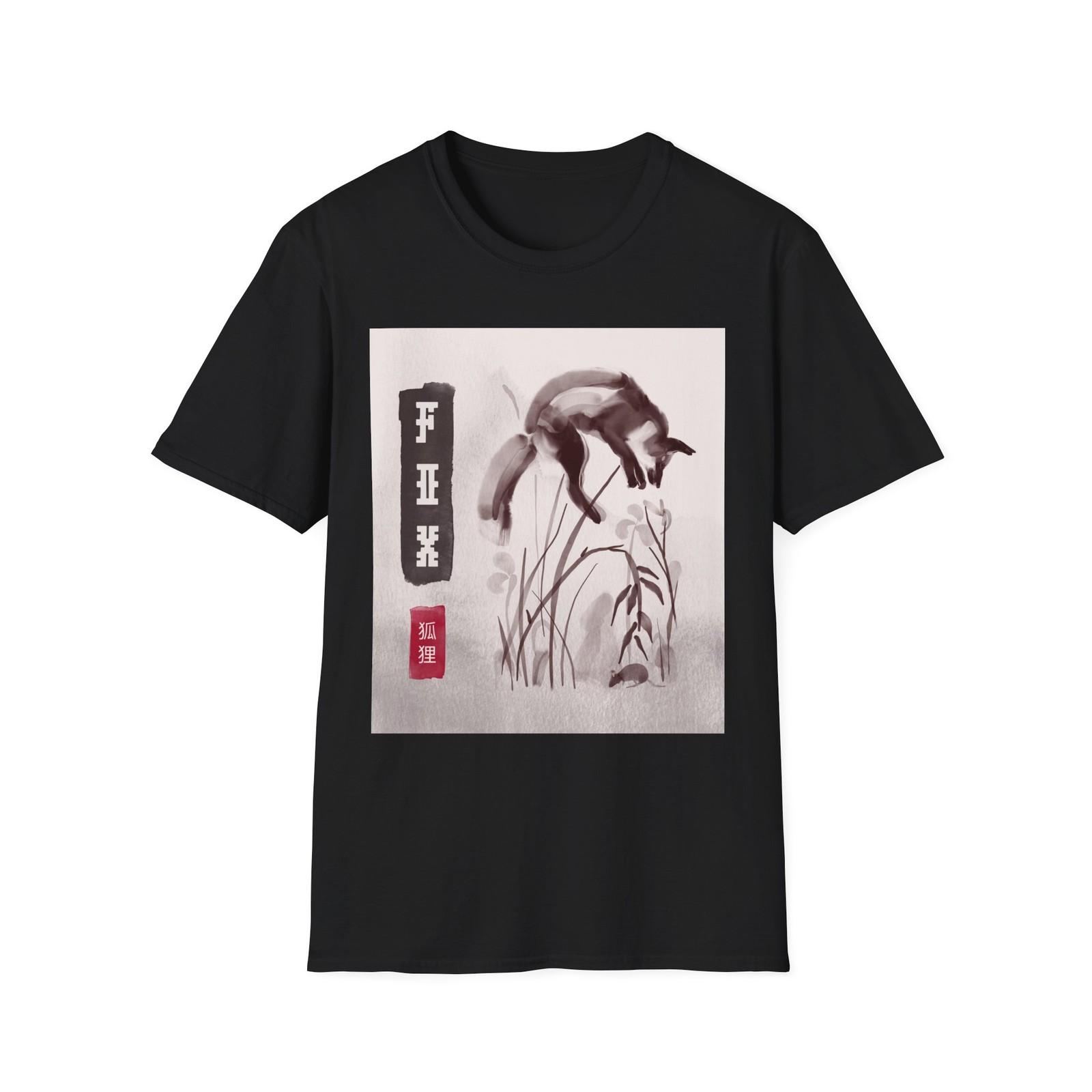 Artistic Fox T-Shirt Mens Womens Tees Top, Graphic Tee, Wildlife Shirt, Nature Lover Gift, Animal XL