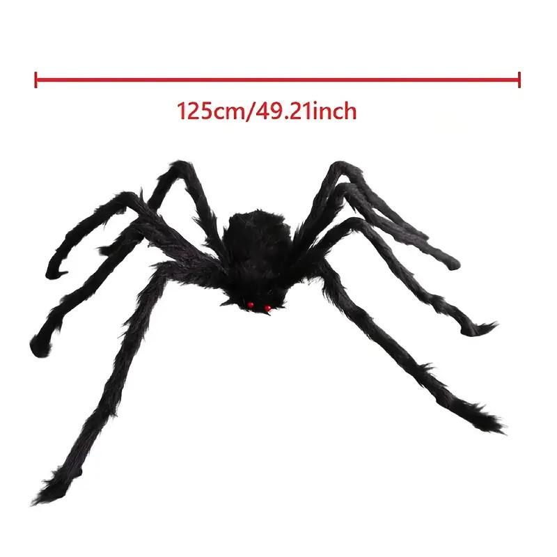 Halloween Big Plush Spider Horror Halloween Decoration Party Prop Outdoor Giant Spider Decor 30-200cm Chamber Prank Black Spider