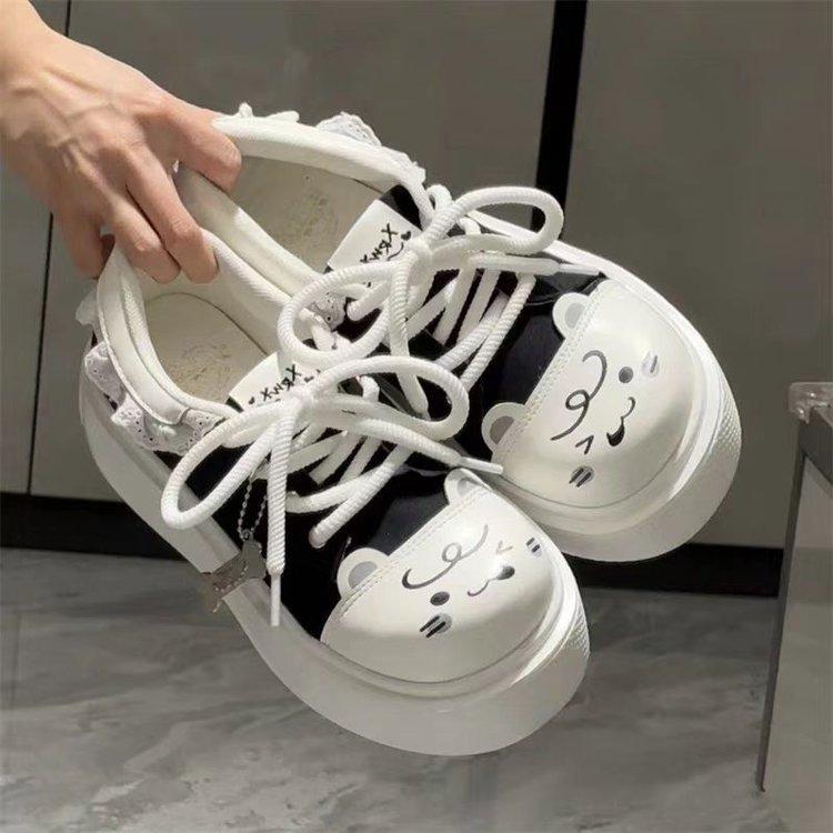 

Women s Cute Canvas Shoes Spring Autumn New Lace Comfort Platform Casual Shoes Outdoor Non Slip Height Increase Board Shoes 40 чорний