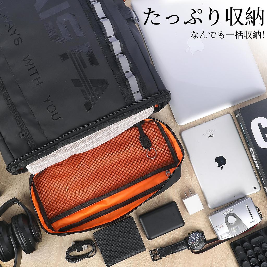 AISFA Wasserdichter quadratischer Rucksack für Business-Laptoptasche mit USB-Ladeanschluss 30L Perfekt für Outdoor und Pendeln Boden Herren 17-Zoll-PCs, Verwendung, Anschluss,