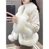 Trendy Women's Faux Fox Fur Coat - Youthful & Stylish Cotton-Padded Winter Jacket 2024