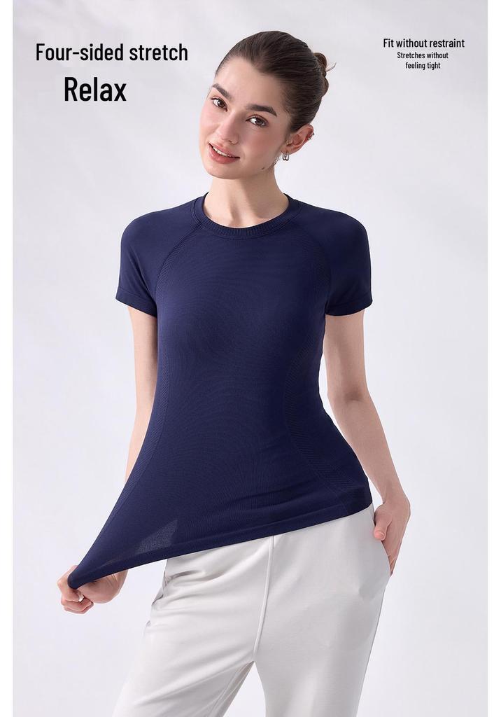 Women's Breathable Seamless Slim Fit Yoga and Running T-Shirt