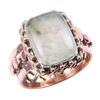 Natural Prehnite Gemstone Handmade 925 Sterling Silver Two Tone Ring Size 9 y8Z62