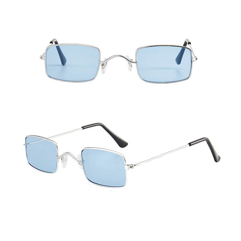 Square Womens Sunglasses Alloy Metal Small Frame Clear Single Bridge Men's Sun Glasses Vintage Chic Female Shades Red Yellow