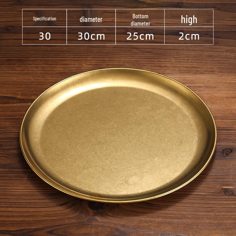 Retro Gold Stainless Steel Tableware Set: Rectangular Plate, Seasoning Dish, Bowl, Water Cup, Chopsticks, Spoon.