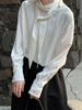 Luxi French Light Satin Ribbon Blouse - Women's High-End, Early Spring 2026 