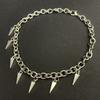 Goth Punk Rivet Tassel Pendant Choker Necklace for Men Women Sliver Color Stainless Steel Chain Collar Y2K Hip Hop Party Jewelry