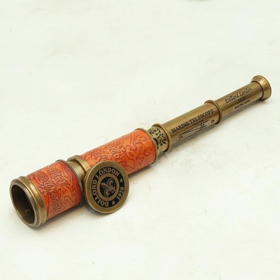 38.1 Cm Brass Telescope with Leather Case Dollond London 1920 Style Telescope Pirate Spyglass Décor Nautical Collectible Monocular Gift