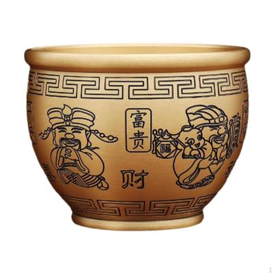 Brass Cornucopia Bowl God of Wealth Pattern Crafts Feng Shui Decor Prosperity Ornament for Indoor