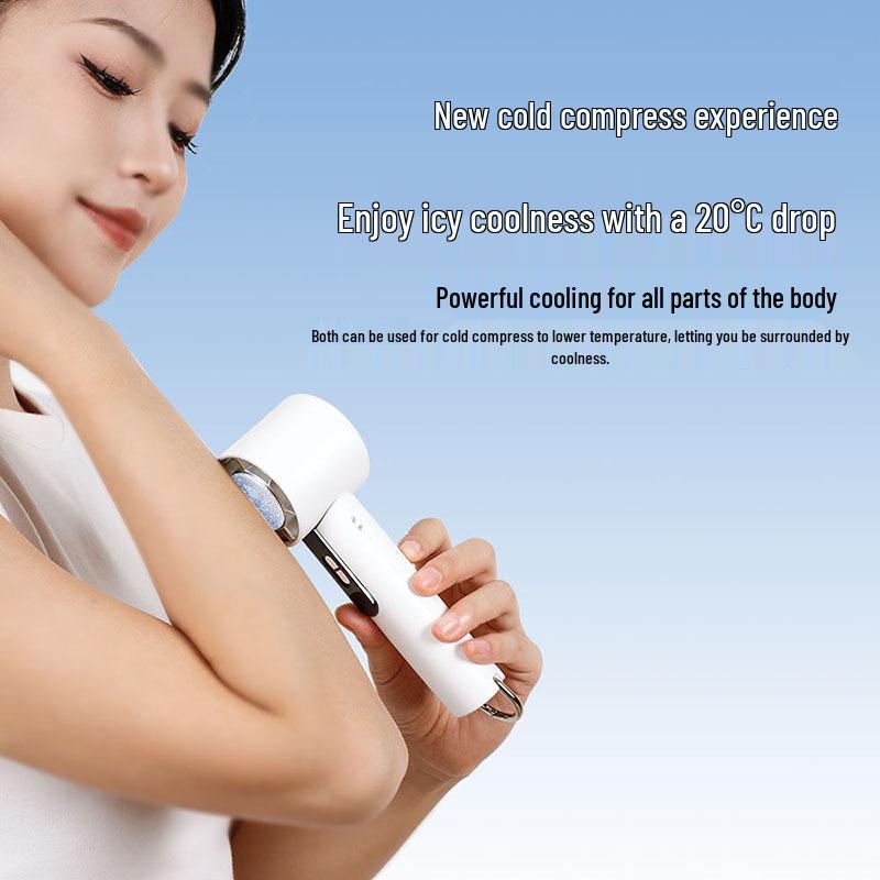 Weilexing Folding Ice Pack Cooling Fan - High-Speed Turbine, Long Battery Life, USB Portable Handheld.
