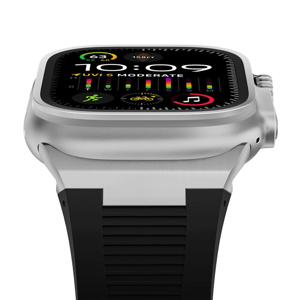 Soft Silicone Strap for Apple Watch Ultra 3 2 49mm 46mm 45mm 44mm Rubber Band for IWatch Series 11 10 9 8 7 6 5 SE 3 2 Bracelet