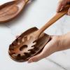 Wood Look Spoon Rest for Home Cooking with Calm Brown Style, Daily Meal Service and Simple Wipe After Serving Care