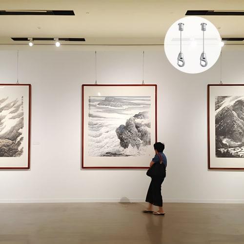 Singertop Fall Prevention Wire, Picture Rail Hanging Wire, Adjustable Stainless Steel Wire with Hooks, Power Mini Wire, Sling with Hooks, Hanging Hard