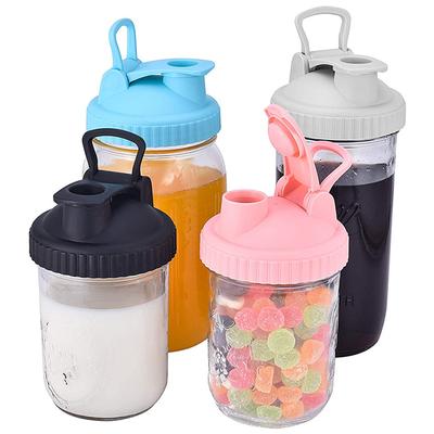 86mm Reusable Lid Compatible With Regular Mouth Mason Jars With Airtight Seal and Pour Spout