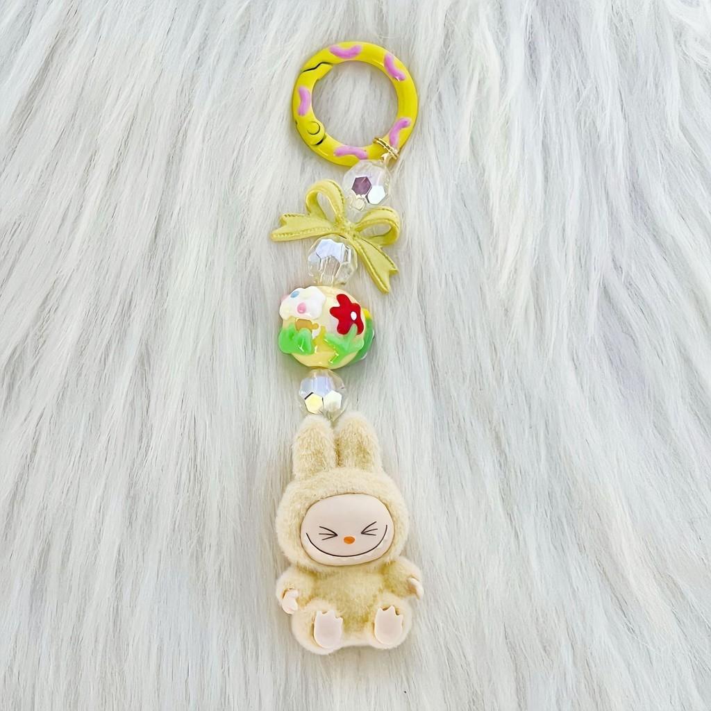 Bubble Mart Cute Bead Mobile Chain Pendant Slippers Sitting Posture SP Hand Drawn Bead Pendant Hanging Decoration Bag Hanging