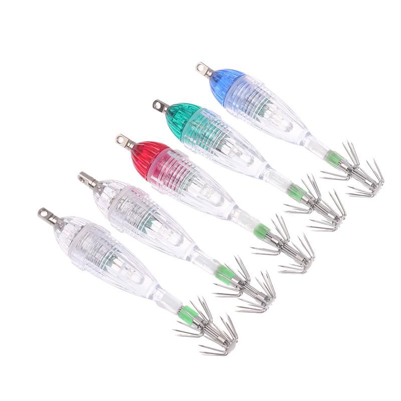 1 Stück Mini-Haken-Lötlampe Tintenfischlicht Mit Schirmhaken Und Batterie Unterwasser-Fischlicht Oktopus Tintenfischhaken