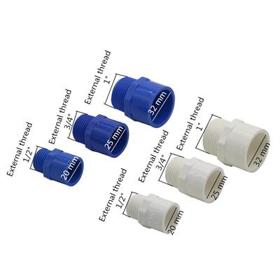 1/2" 3/4" 1" Female/Male Thread To Inner Diameter 20/25/32mm PVC Connector Water Pipe Fitting PVC Hose Repair Adapter BSP Thread