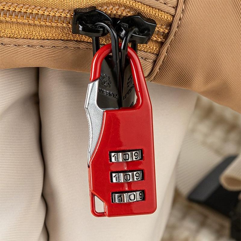 Bags Baggage Door Padlock 3 Dial Digit Combination Secret Safe Code Password Locks Bookbag Anti-Theft Backpack Zipper Padlock