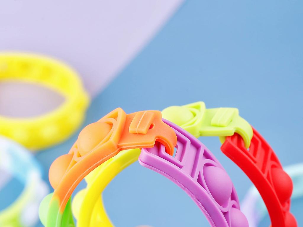 12/24/36Pcs Pop Bracelet Fidget Toy, Wearable Fidget Bracelets Push Poping Bubble Sensory Toys Stress Relief Finger Press
