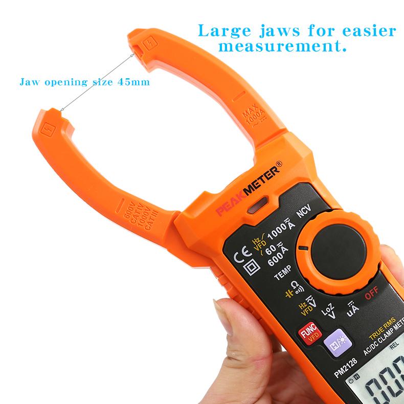 PEAKMETER PM2128 Clamp Meter 1000A Digital Multimeter, High-Precision AC/DC Clamp Current Meter with Digital Display