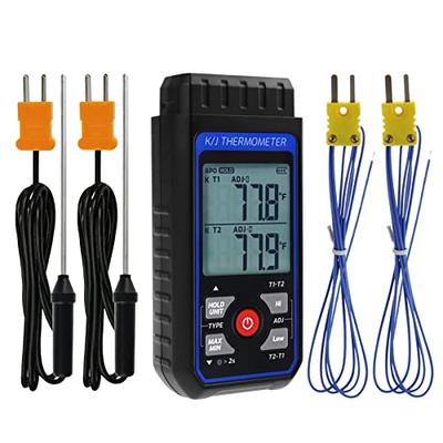 Digital K/J-type Thermocouple Thermometer with 4K-type Thermocouple, Digital Thermometer with Alarm and Adjustment Compensation, Temperature Measureme