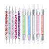 10PCS Nail Art Gel Carving Pen Acrylic Dotting Pens, Double-Ended Silicone Brushes for Design Nail Foil Carving Drawing and 3D Effect Shaping Drawing